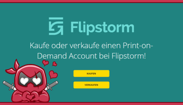 Flipstorm Print-On-Demand Account kaufen und verkaufen